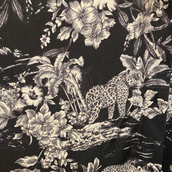 NWT L’AGENCE Black White Jungle Print Button Up Dress Sz Small Jaguar Leopard - Picture 9 of 11